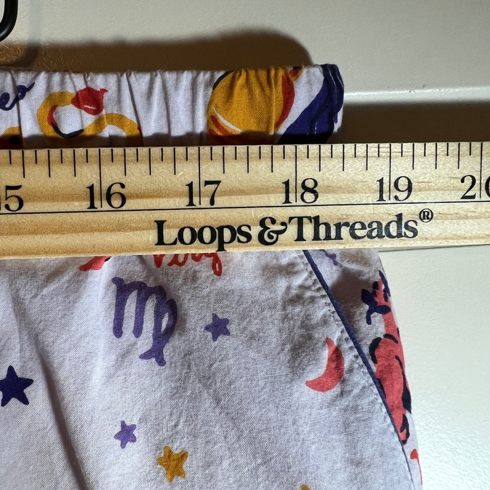 Printfresh Cotton Pajama Pants in What's Your Sign Lavender Zodiac, Women's XL - Picture 12 of 15